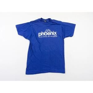 Phoenix Software Shirt Mens Medium Blue 80S Technology Tee Crewneck